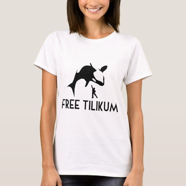 T-shirt Free Tilikum Save Orca Killer Whale (Devant)