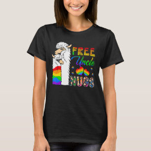 T-shirt Free Uncle Hugs Deux Llamas Fier Lgbt Supporter F