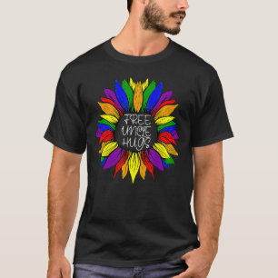 T-shirt Free Uncle Hugs Lgbt Rainbow Daisy Flower Gay Prid