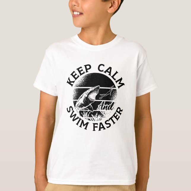 T-shirt Freediver Keep Calm And Swim Faster Freediving (Devant)