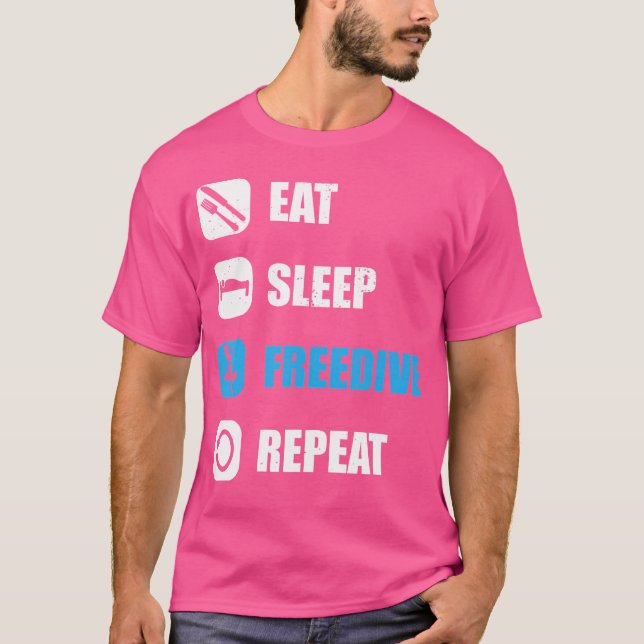 T-shirt Freediver Manger Sleep Freedive Répéter Plongée en (Devant)