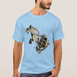 T-shirt Freediving Diver Combattre une tortue pour un homa