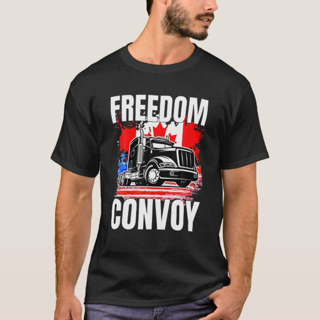 T-shirt Freedom Convoy 2022 À L'Appui Du Mandat Des Camion (Devant)