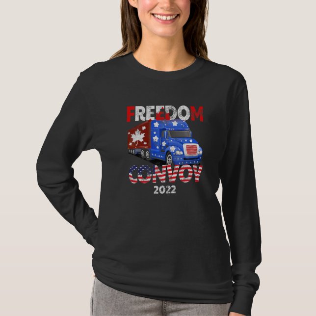 T-shirt Freedom Convoy 2022 À L'Appui Du Mandat Des Camion (Devant)