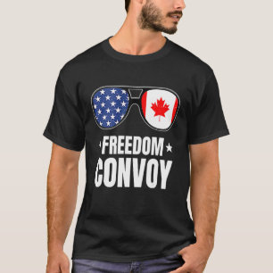 T-shirt Freedom Convoy 2022 Lunettes USA American Canada F