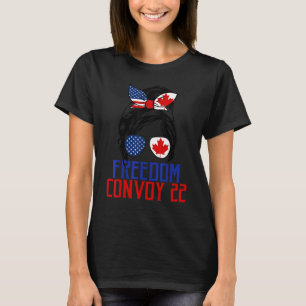 T-shirt Freedom Convoy 2022 Messy Bun Truckers Usa Canada