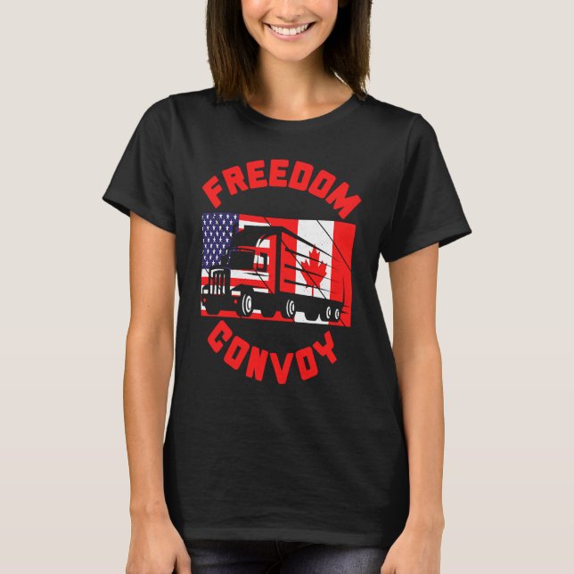 T-shirt Freedom Convoy 2022 Support Canadian Truckers Cana (Devant)