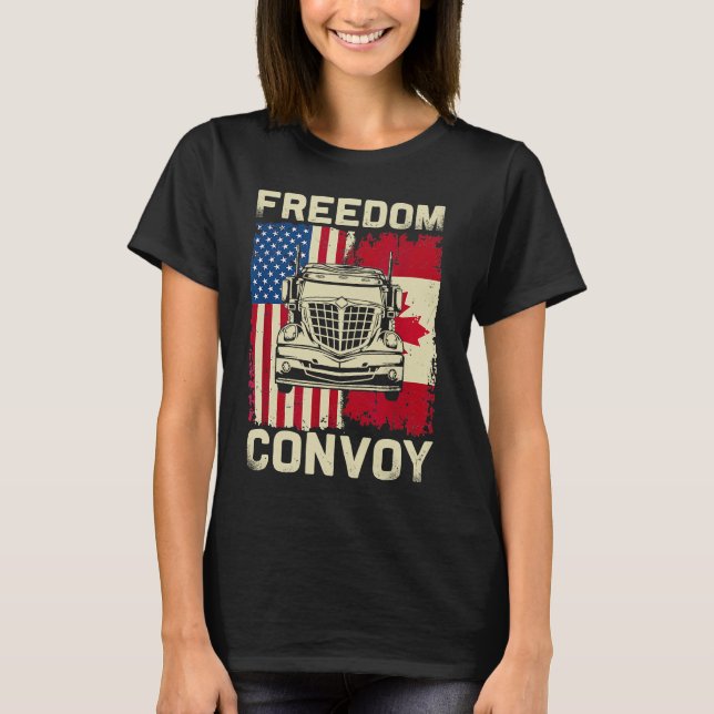 T-shirt Freedom Convoy 2022 Support Canadian Truckers Mand (Devant)