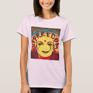 T-shirt Freedom Face souriante jaune