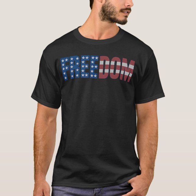 T-shirt Freedom Flag American (Devant)