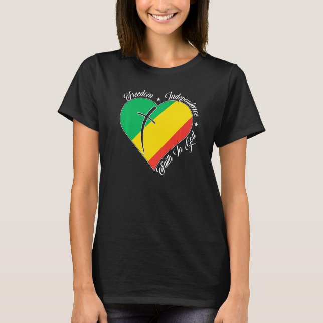 T-shirt Freedom Independence Faith In God  Christian Congo (Devant)