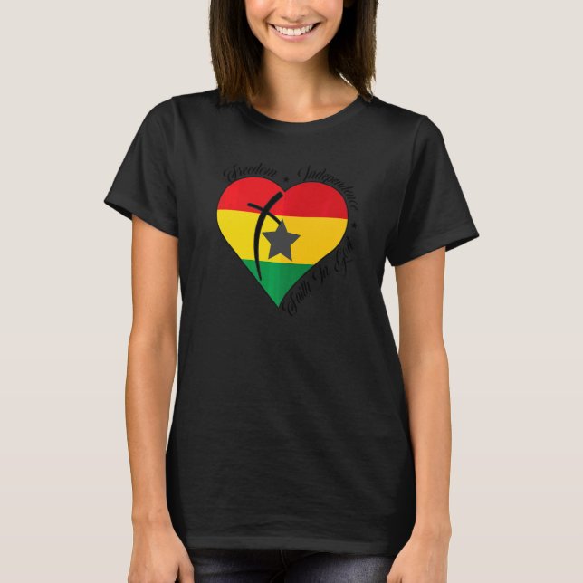 T-shirt Freedom Independence Faith In God  Christian Ghana (Devant)