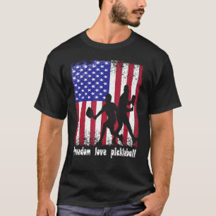 T-shirt Freedom Love Pickleball 4 juillet drapeau américai