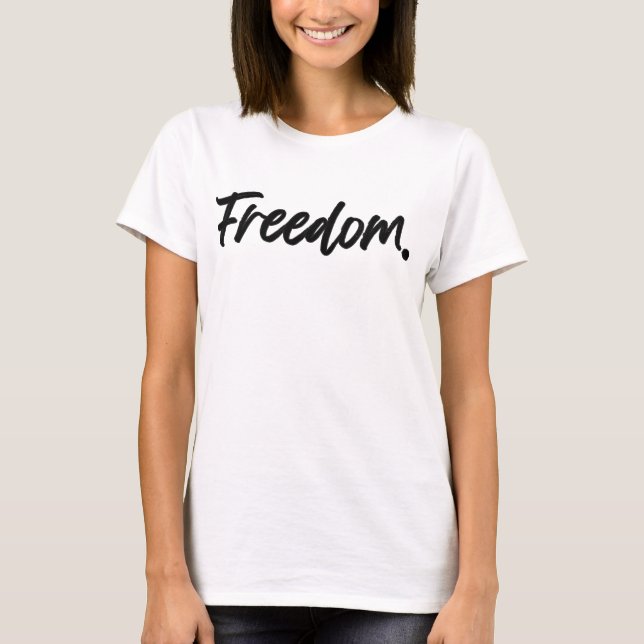 T-shirt Freedom. Minimalist Black (Devant)