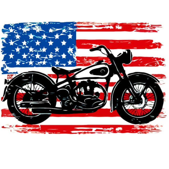 T-shirt Freedom Ride : Drapeau américain avec moto (Freedom Ride: USA Flag with Motorcycle)
