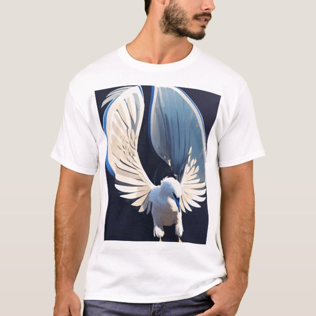 T-shirt Freedom Rising Dove Tattoo | Black & White  (Devant)