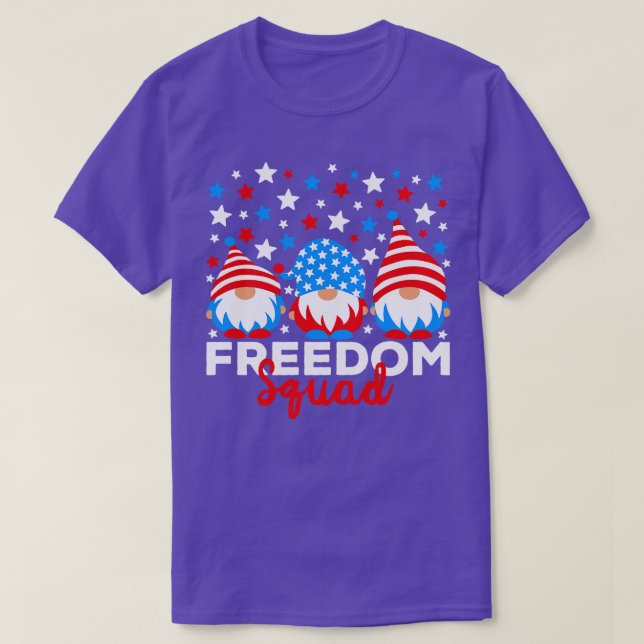 T-shirt Freedom Squad Rouge Blanc Bleu Gnomes (Design devant)