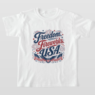 T-shirt FreedomFireworksUSA–Vintage Patriotique 4 juillet