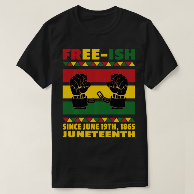 T-shirt Freeish depuis 1865 Junetdix African American Son (Design devant)