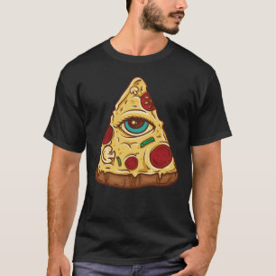 T-shirt Freemason Pizza Great Eye illustration mystérieuse