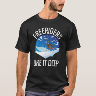 T-shirt Freeride Alpine Skiers Freeriders Aime Il Profond