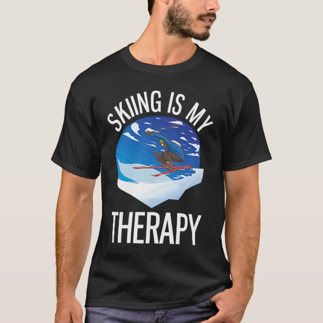 T-shirt Freeriding  Alpine Skiing Is My Therapy (Devant)