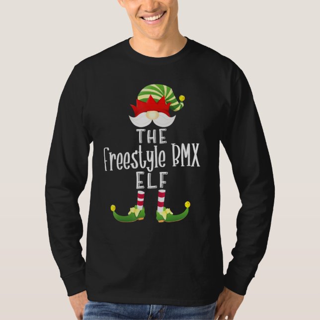 T-shirt Freestyle Bmx Elf Group Noël Pajama Party (Devant)