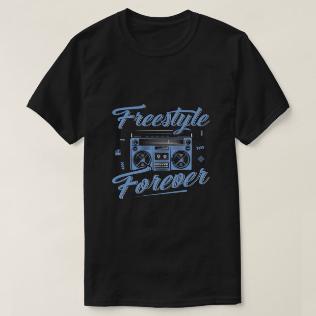 T-shirt Freestyle Forever Music Boom Box Radio Amour Musiq (Design devant)