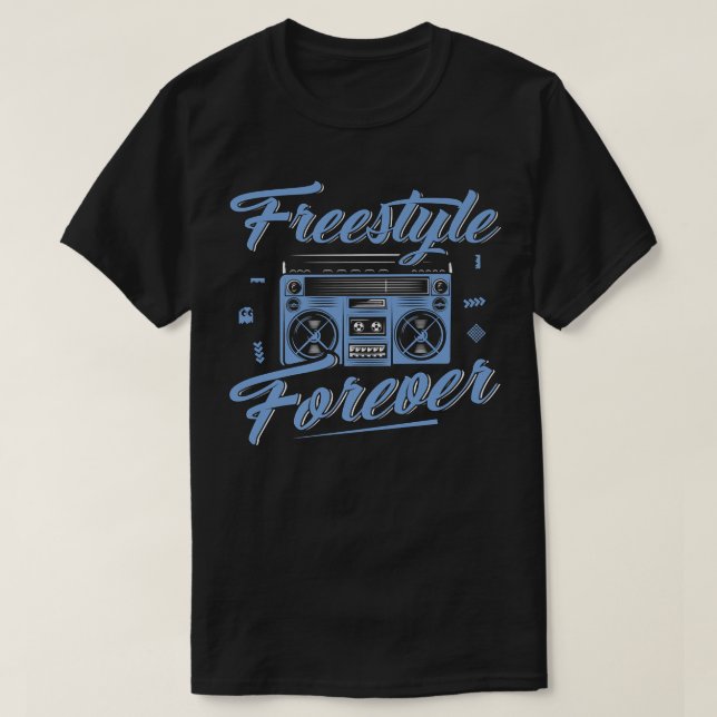 T-shirt Freestyle Forever Music Boom Box Radio Amour Musiq (Design devant)