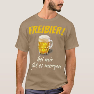 T-shirt Freibier gibt es morgen pour barman et bière dr