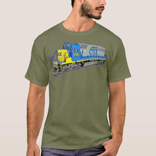 T-shirt Freight Train CSX Engine Premium (Devant)
