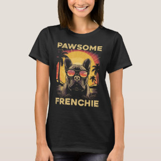 T-shirt French Buldog Beach Sunset Pawsome Frenchie Dog M