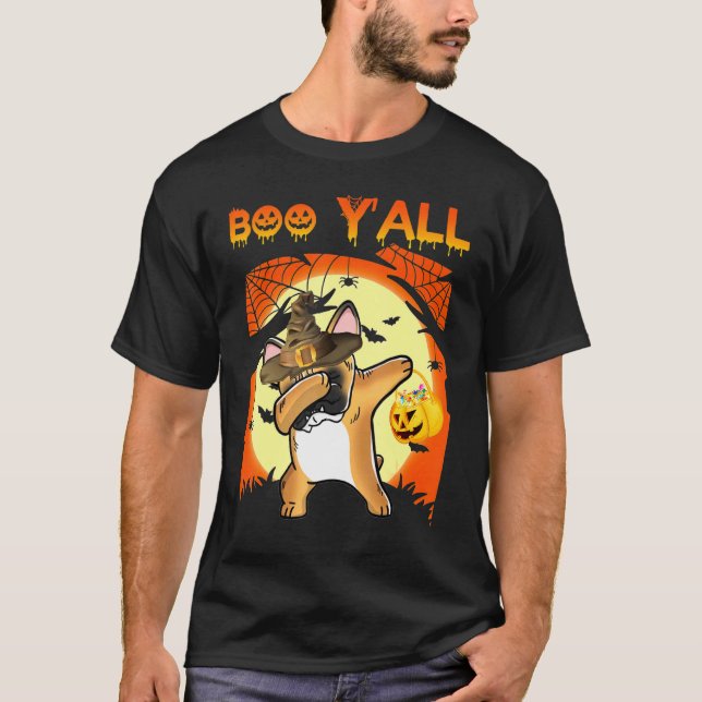 T-shirt French Buldog Dabbing Boo Yall Ghost Halloween Do (Devant)
