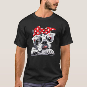 T-shirt French Bull Chien Headband Amour R Papa Maman Garç