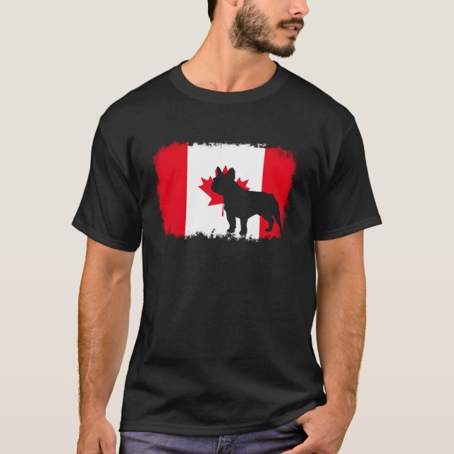 T-shirt French bull dog Canada Canadian flag frenchies bul (Devant)