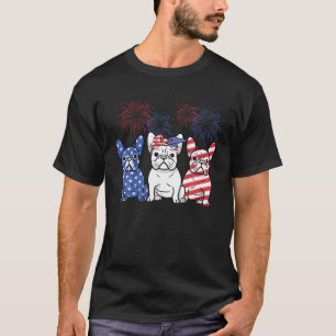 T-shirt French Bulldog American Flag 4th of July Independe