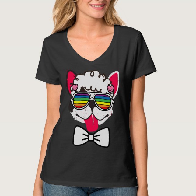 T-shirt French Bulldog Avec Albert Einstein (Devant)