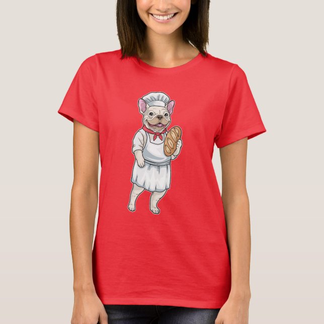 T-shirt French Bulldog Baker Bread (Devant)
