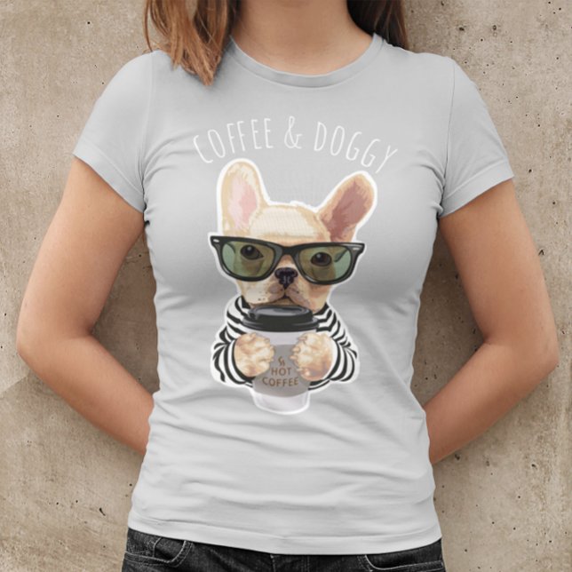 T-shirt French Bulldog Café et chien drôle animal de compa (Créateur téléchargé)