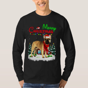 T-shirt French Bulldog Christmas Lights Joyeux