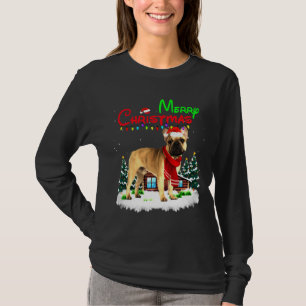 T-shirt French Bulldog Christmas Lights Joyeux