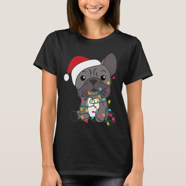 T-shirt French Bulldog Christmas Snow Winter Animals  (Devant)