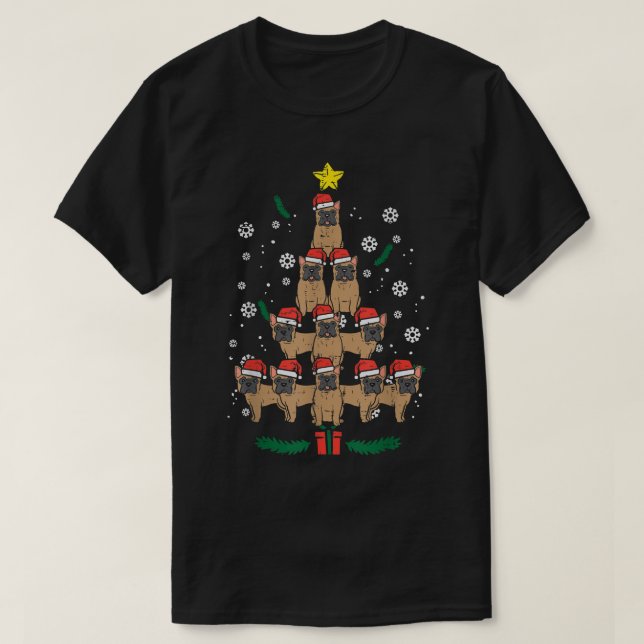 T-shirt French Bulldog Christmas Tree Frenchie Dog Xmas PJ (Design devant)
