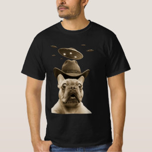 T-shirt French Bulldog Cowboy UFO