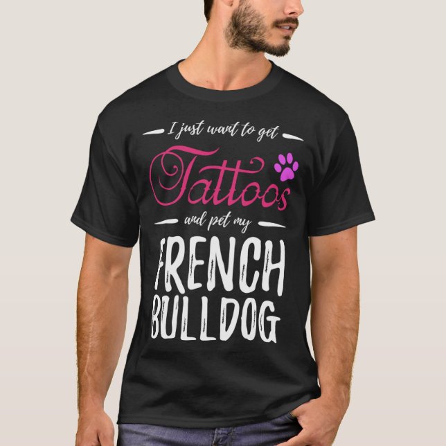 T-shirt French Bulldog Dog  Tattoo  Dog Mom (Devant)
