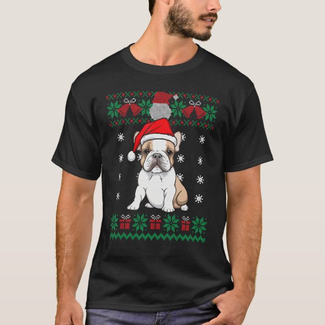 T-shirt French Bulldog Dog Ugly Sweater Christmas Puppy Do (Devant)