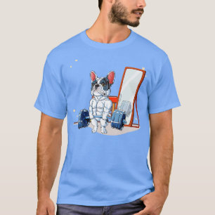 T-shirt French Bulldog Dog Weightlifting Deadlift Men Fitn