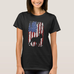 T-shirt French Bulldog Drapeau Américain Maman Chien Papa
