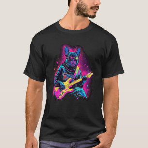 T-shirt French Bulldog Electric Guitare Rock Music
