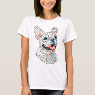 T-shirt French Bulldog - Français - mosaïque pastel